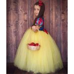 Peonia Kids Peoniakids Kız Çocuk Pulpayet Sarı Pamuk Prenses Kostüm - Özel Tasarım Doğum Günü Party Elbisesi - 3 - 5 Yaş - Mavi