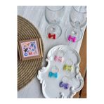 PEONY peonyofficiall Fiyonk Kadeh Süsü 6'lı Kadeh İşaretleyici Set Gold Renkli Fiyonk Wine Charm