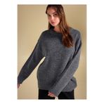 People By Fabrika Bisiklet Yaka Oversize Düz Gri Melanj Kazak Kadın PBF5WL-KZK9530