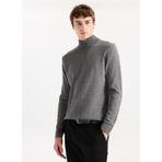 People By Fabrika Dik Yaka Basic Kazak, 2XL, 5003300044, Gri, Erkek
