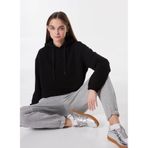 People By Fabrika Kapüşon Yaka Baskılı Sweatshırt, XS, 5003183037, Siyah, kadın