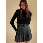 People By Fabrika Kayık Yaka Slim Fit Düz Siyah Kazak Kadın PBF5WL-KZK5100 - XS