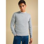 People By Fabrika Polo Yaka Relaxed Düz Gri Melanj Erkek Kazak PBF5WM-KZK 5049
