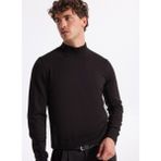 People By Fabrika Polo Yaka Relaxed Düz Siyah Erkek Kazak PBF5WM-KZK 5050