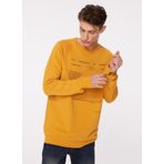 People By Fabrika SPBF3WM-SWT5019 Açık Turuncu Bisiklet Yaka Baskılı Erkek Sweatshirt