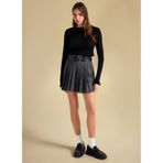 People By Fabrika Yüksek Bel Piliseli Mini Etek, M, 5003303098, Antrasit, Kadın