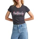 Pepe Jeans Bisiklet Yaka Baskılı Koyu Gri T-Shirt, S, 5003160608, Koyu Gri, Kadın