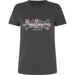 Pepe Jeans Bisiklet Yaka Baskılı Koyu Gri T-Shirt, XS, 5003160608, Koyu Gri, Kadın