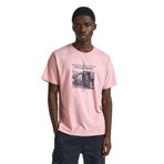 Pepe Jeans Bisiklet Yaka Baskılı T-Shirt, L, 5003172028, Pudra, Erkek