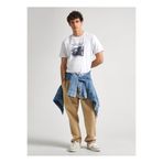 Pepe Jeans Bisiklet Yaka Baskılı T-Shirt, S, 5003172048, Beyaz, Erkek