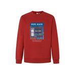 Pepe Jeans Bisiklet Yaka Erkek Sweatshırt Pm582739-276 Aenys Crew, Kırmızı, M