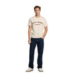 Pepe Jeans Bisiklet Yaka T-Shirt, XL, 5003241330, Ekru, Erkek