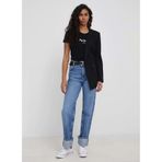 Pepe Jeans Kadın Bisiklet Yaka, Kısa Kollu, Baskılı T-Shirt, Siyah, 2XS