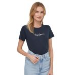 Pepe Jeans Kadın Bisiklet Yaka, Kısa Kollu T-Shirt, Lacivert, XS