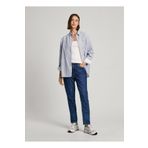 Pepe Jeans Standart Gömlek Yaka Çizgili Açık Mavi Kadın Gömlek PL304955
