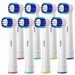 PEPECARE Braun Oral-B Professional Care 500 600 1000 2000 2500 3000 500 7000 ve daha fazla Vitality Pro Smart Genius elektrikli diş fırçaları için 8'li paket yedek fırça başlıkları