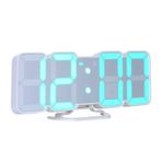 Pepisky 3D Kablosuz Uzaktan Kumanda Dijital RGB LED Çalar Saat USB Powered Zaman/Sıcaklık/Tarih Ekranı 115-Renk Değişen 3 Seviyeli Parlaklık Ses Kontrolü Duvar Masaüstü Saati-Beyaz