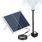 Pepisky Büyük Güneş Paneli 3 Nozullu 10W Solar Fıskiye Pompası Maks. Kuş Banyosu Balık Tankı Küçük Gölet Bahçe Dekorasyonu için Su Yüksekliği 100cm