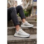 Pepita E274 Rahat Hafif Özel Tasarım Spor Sneaker Erkek Ayakkabı - Krem