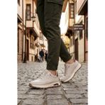 Pepita E350 Rahat Hafif Lastik Bağcıklı Özel Tasarım Spor Sneaker Erkek Ayakkabı - Bej