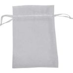 PEPPERLONELY Marka 100 Adet Açık Gri Parti Hediyesi İpli Organze Hediye Çantaları 150x100 mm (6x4 inç)