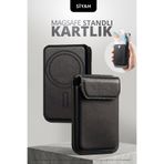 Pequip Manyetik Telefon Kartlığı 3 Bölmeli Magsafe Uyumlu Yapışmalı Kart Cüzdanı