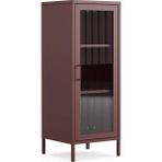 Pera Camlı Metal Dolap 42X110CM, Cam Kapaklı Vitrin - Büfe - Kitaplık ve Çok Amaçlı Dolap ( Raf Ayarlanabilir) Ral 3005 Mürdüm - 42 x 110 cm