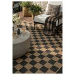 Pera Halı Kahve ve Siyah Dama Desenli Sisal Halı - FM04BL