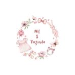 Pera İsme Özel Bebek Etiket / Sticker Yuvarlak 4 Cm Çapında 72 Adet