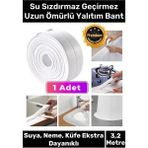 Pera İstanbul 1 Adet Beyaz Izolasyon Bant Dayanıklı Deluxe Su Geçirmez Sızdırmaz Lavabo Pvc Yağ Kenar Küf Önleyici