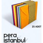 Pera İstanbul 25 Li Paket Renkli Küçük Zarf 7x9 cm Karton Malzemeden Yapılmış Şık Tasarım