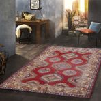 Pera - Nonki Home Yeni Nesil Pamuk Taban Yıkanabilir Halı Oturma Odası - 80x300 - Kırmızı