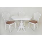 Pera Oval Masa/urla Hasırlı Mutfak Sandalye Takımı 73X108+30 - Beyaz