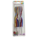 Pera Spiral Metalik Renkli Pasta Mumu 12' li
