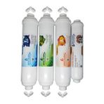 Pera Water Kapalı Kasa Su Arıtma Cihazlarına Uygun Mebransız İnline 4'lü Filtre Seti ve Bağlantı Dirseği
