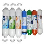 Pera Water Kapalı Kasa Su Arıtma Cihazlarına Uygun Pallas 80 Gpd İnline 7'li Alkali Mineral Filtre Seti ve Bağlantı Dirseği