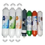 Pera Water Kapalı Kasa Su Arıtma Cihazlarına Uygun Platinium 80 Gpd İnline 7'li Alkali Mineral Filtre Seti ve Bağlantı Dirseği