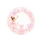 PeraCreations İsme Özel Balerin Tema Yuvarlak Bebek Kuşe Sticker/ Etiket 4 Cm 70 Adet