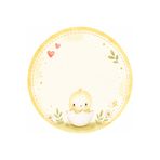PeraCreations İsme Özel Civciv Tema Yuvarlak Bebek Kuşe Sticker/ Etiket 4 Cm 100 Adet