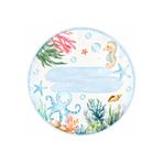 PeraCreations İsme Özel Deniz Canlıları Tema Yuvarlak Bebek Kuşe Sticker/ Etiket 4 Cm 70 Adet