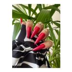PERADİ 20 Adet Kırmızı Stiletto Takma Tırnak