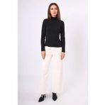 Peraluna Britta Rib Örgü Fit Kalıp Kadın Triko Kazak - Siyah