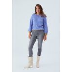 Peraluna De Vılle Pullover Kol ve Etek Ucu Simli Kadın Triko Kazak Lila - XL