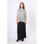 Peraluna Helion Bol Kesim Kadin Triko Kazak - Gri Melanj - XL
