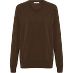 Peraluna Mateo V Neck Pullover Yumuşak Tuşeli Mevsimlik Erkek Triko Kazak - Kahve - 2XL