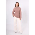 Peraluna Nikita Selanik Örgü Rahat Kesim Kadin Triko Kazak - Pudra - XL