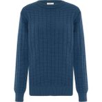 Peraluna Zacha 'o Neck' Pullover Üç Boyut Çizgili Bisiklet Yaka Mevsimlik Erkek Triko Kazak - Mavi - 2XL