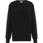 Peraluna Zacha 'v Neck' Neck Pullover Üç Boyut Çizgili Mevsimlik Erkek Triko Kazak - Gri - 2XL