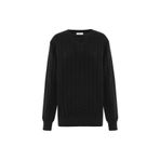 Peraluna ZACHA 'V Neck' NECK PULLOVER Üç Boyut Çizgili Mevsimlik Erkek Triko Kazak - Gri