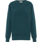 Peraluna Zacha 'v Neck' Neck Pullover Üç Boyut Çizgili Mevsimlik Erkek Triko Kazak - Turkuaz - 2XL